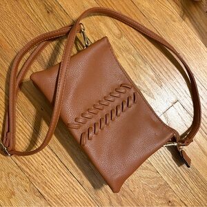 Elegant Brown Leather Crossbody Bag